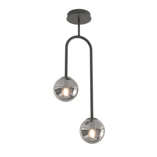 Atria 2 Svart/Grafit pendellampa - Ø15 cm, E14, 230V, utan ljuskälla