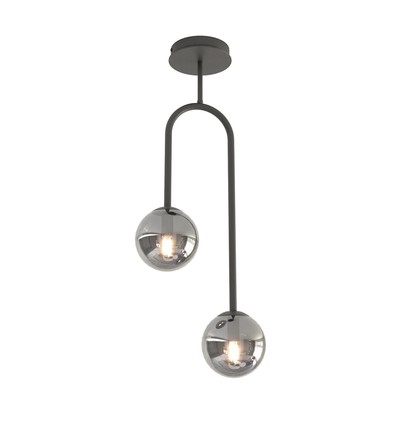 Atria 2 Svart/Grafit pendellampa - Ø15 cm, E14, 230V, utan ljuskälla