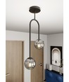 Atria 2 Svart/Grafit pendellampa - Ø15 cm, E14, 230V, utan ljuskälla