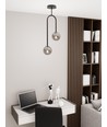 Atria 2 Svart/Grafit pendellampa - Ø15 cm, E14, 230V, utan ljuskälla