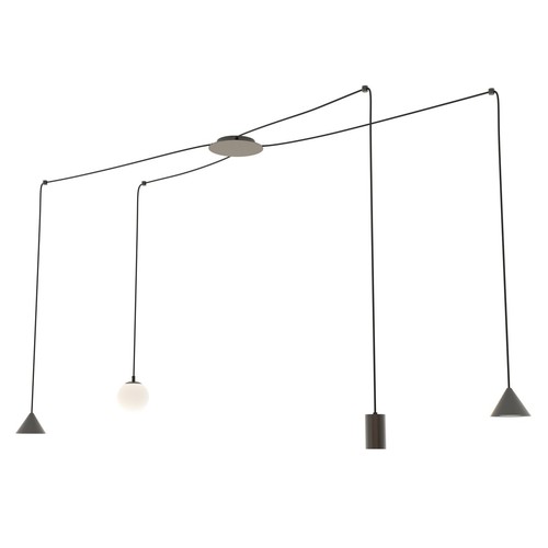 Fuji 4 Svart pendellampa - E14 & GU10 & GX53, 230V, utan ljuskälla