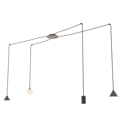 Fuji 4 Svart pendellampa - E14 & GU10 & GX53, 230V, utan ljuskälla