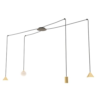 Fuji 4 Guld pendellampa - E14 & GU10 & GX53, 230V, utan ljuskälla