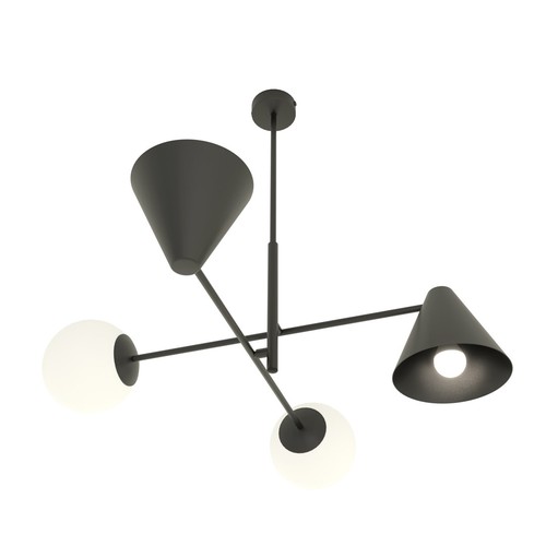 Hermes 4 Svart ljuskrona - Ø15 cm, E14, 230V, utan ljuskälla