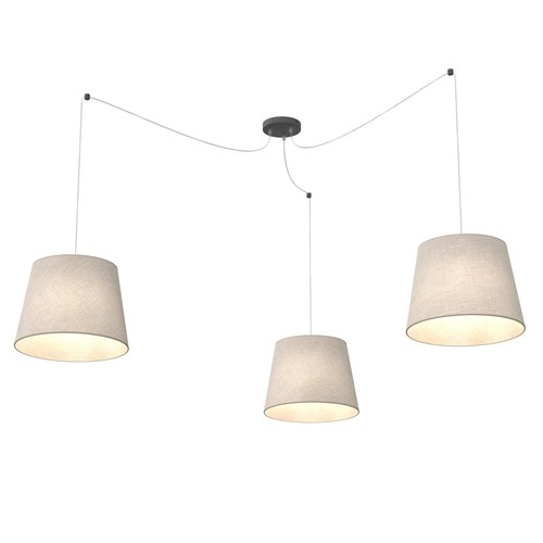 Ascot 3 Beige pendellampa - Ø38 cm, E27, 230V, utan ljuskälla
