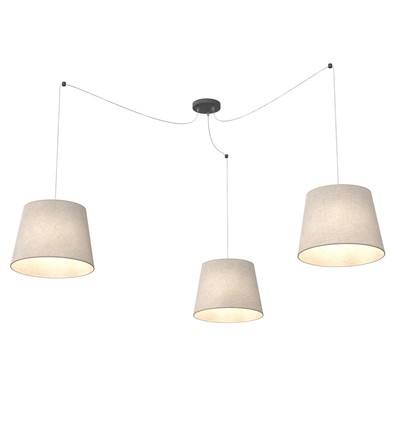 Ascot 3 Beige pendellampa - Ø38 cm, E27, 230V, utan ljuskälla