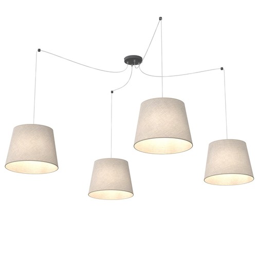 Ascot 4 Beige pendellampa - Ø38 cm, E27, 230V, utan ljuskälla