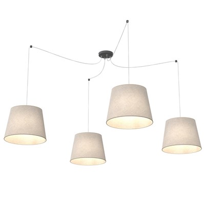 Ascot 4 Beige pendellampa - Ø38 cm, E27, 230V, utan ljuskälla