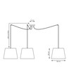 Ascot 3 Mix pendellampa - Ø38 cm, E27, 230V, utan ljuskälla
