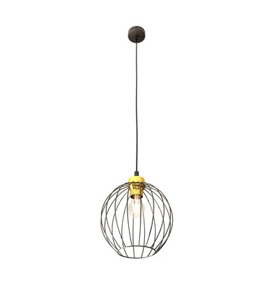 Nando 1 Svart/Guld pendellampa - Ø24 cm, E27, 230V, utan ljuskälla