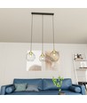 Nando 3 Svart/Guld pendellampa - Ø24 cm, E27, 230V, utan ljuskälla
