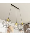 Nando 3 Svart/Guld pendellampa - Ø24 cm, E27, 230V, utan ljuskälla