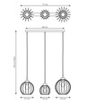Nando 3 Svart/Guld pendellampa - Ø24 cm, E27, 230V, utan ljuskälla