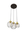 Nando 3PREM Svart/Guld pendellampa - Ø24 cm, E27, 230V, utan ljuskälla