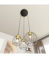 Nando 3PREM Svart/Guld pendellampa - Ø24 cm, E27, 230V, utan ljuskälla