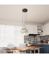 Nando 3PREM Svart/Guld pendellampa - Ø24 cm, E27, 230V, utan ljuskälla