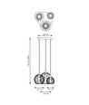 Nando 3PREM Svart/Guld pendellampa - Ø24 cm, E27, 230V, utan ljuskälla