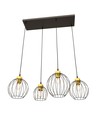 Nando 4 Svart/Guld pendellampa - Ø24 cm, E27, 230V, utan ljuskälla