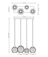 Nando 4 Svart/Guld pendellampa - Ø24 cm, E27, 230V, utan ljuskälla