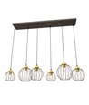 Nando 6 Svart/Guld pendellampa - Ø24 cm, E27, 230V, utan ljuskälla