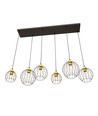 Nando 6 Svart/Guld pendellampa - Ø24 cm, E27, 230V, utan ljuskälla