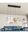 Nando 6 Svart/Guld pendellampa - Ø24 cm, E27, 230V, utan ljuskälla