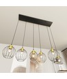 Nando 6 Svart/Guld pendellampa - Ø24 cm, E27, 230V, utan ljuskälla