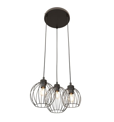Nando 3PREM Svart pendellampa - Ø24 cm, E27, 230V, utan ljuskälla