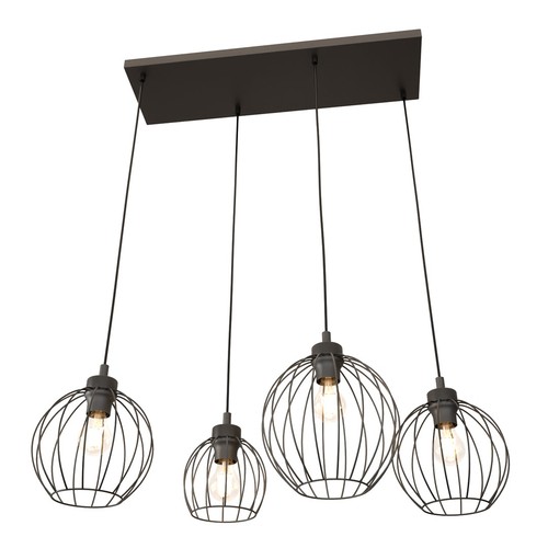 Nando 4 Svart pendellampa - Ø24 cm, E27, 230V, utan ljuskälla