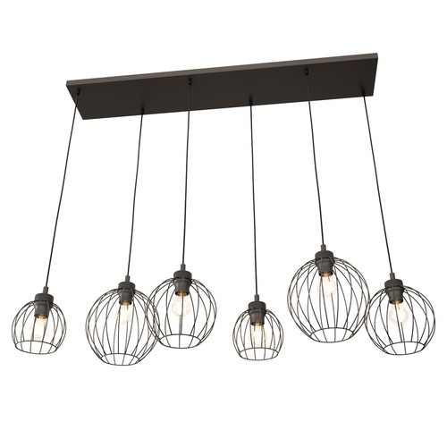 Nando 6 Svart pendellampa - Ø24 cm, E27, 230V, utan ljuskälla
