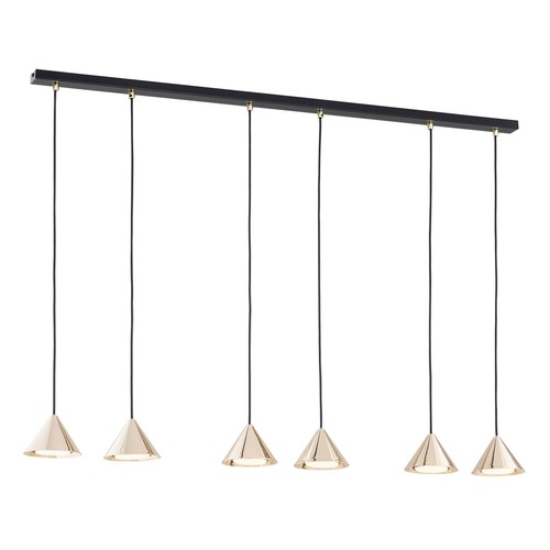 Elit 6 Svart/Guld pendellampa - GX53, 230V, utan ljuskälla