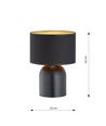 Aspen LN1 Svart/Guld bordslampa - Ø25 cm, E27, 230V, utan ljuskälla