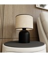 Aspen LN1 Svart/Rattan bordslampa - Ø25 cm, E27, 230V, utan ljuskälla