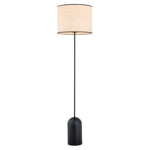 Aspen LP1 Svart/Rattan golvlampa - Ø35 cm, E27, 230V, utan ljuskälla