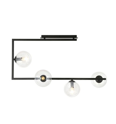 Soma 4 Svart/Transparent taklampa - Ø14 cm, E14, 230V, utan ljuskälla