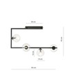 Soma 4 Svart/Transparent taklampa - Ø14 cm, E14, 230V, utan ljuskälla