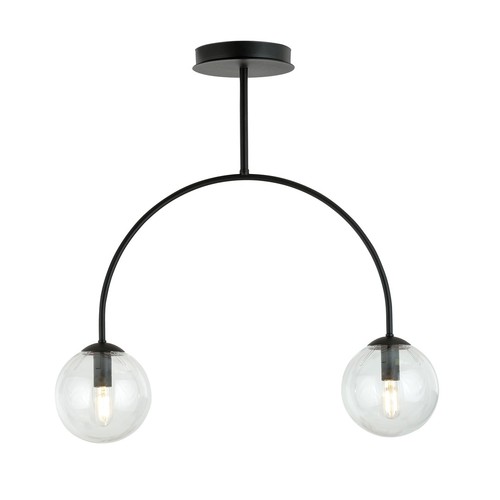 Archi 2 Svart/Transparent ljuskrona - Ø14 cm, E14, 230V, utan ljuskälla