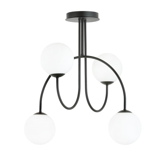 Archi 4A Svart/Opal ljuskrona - Ø14 cm, E14, 230V, utan ljuskälla