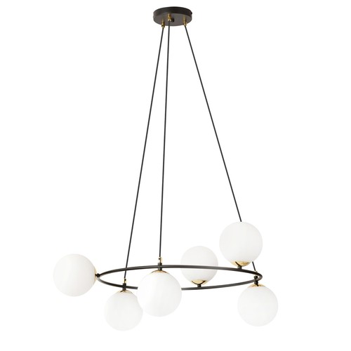 Azura 6 Svart/Opal pendellampa - Ø14 cm, E14, 230V, utan ljuskälla