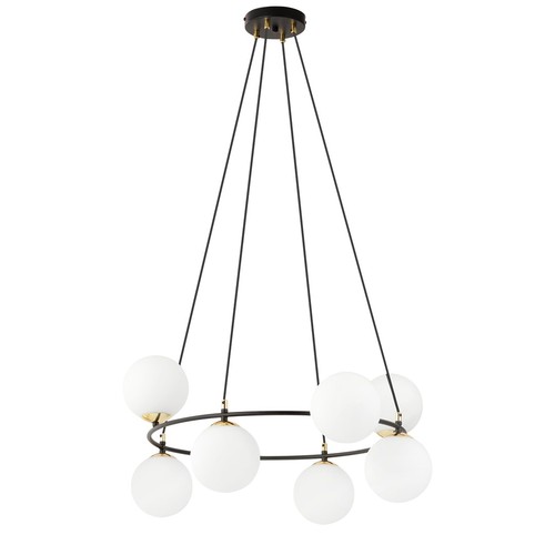 Azura 8 Svart/Opal pendellampa - Ø14 cm, E14, 230V, utan ljuskälla