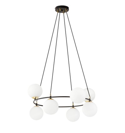 Azura 8 Svart/Opal pendellampa - Ø14 cm, E14, 230V, utan ljuskälla