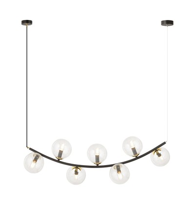 Ritz 7 Svart/Transparent pendellampa - Ø14 cm, E14, 230V, utan ljuskälla