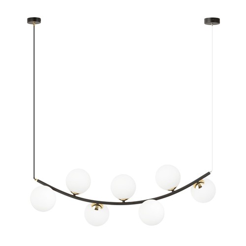 Ritz 7 Svart/Opal pendellampa - Ø14 cm, E14, 230V, utan ljuskälla