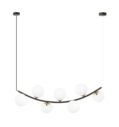 Ritz 7 Svart/Opal pendellampa - Ø14 cm, E14, 230V, utan ljuskälla