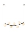 Ritz 7 Svart/Opal pendellampa - Ø14 cm, E14, 230V, utan ljuskälla