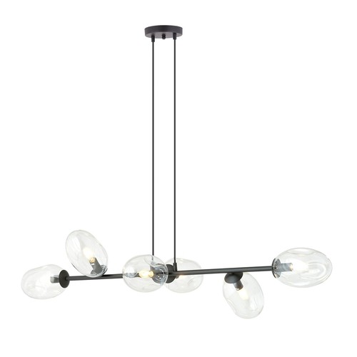 Pandora 6 Svart/Transparent pendellampa - Ø12 cm, E14, 230V, utan ljuskälla