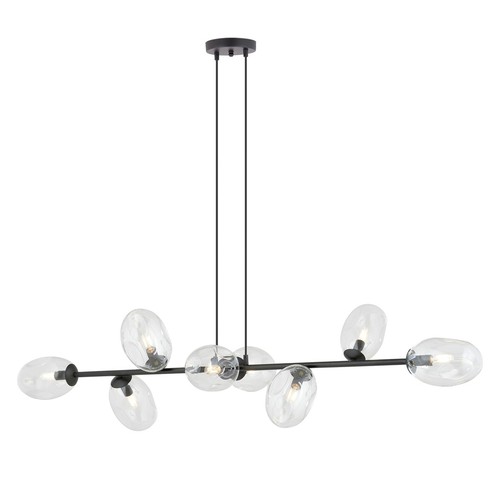 Pandora 8 Svart/Transparent pendellampa - Ø12 cm, E14, 230V, utan ljuskälla