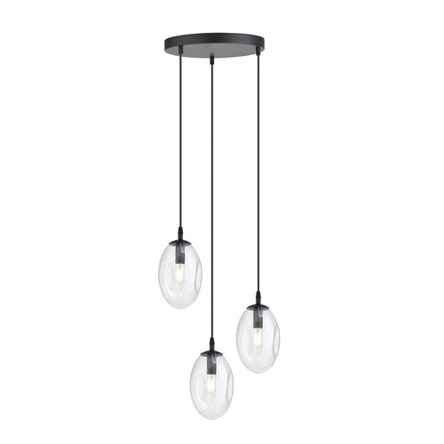 Astral 3 Svart Premium Transparent pendellampa - Ø12 cm, E14, 230V, utan ljuskälla