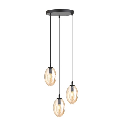 Astral 3 Svart Premium Bärnsten pendellampa - Ø12 cm, E14, 230V, utan ljuskälla