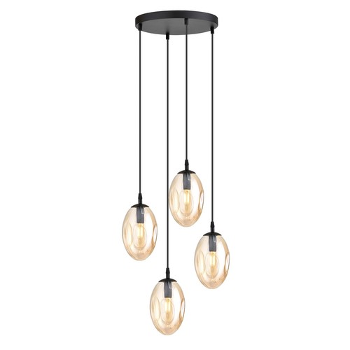 Astral 4 Svart Premium Bärnsten pendellampa - Ø12 cm, E14, 230V, utan ljuskälla